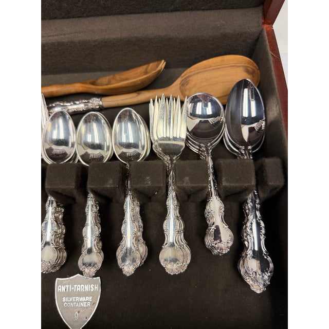 Vintage Birks Regency Plate "Louis De France" Silverplated Flatware Set - 74 Pieces (Service for 8) With Chest For Sale - Image 9 of 11