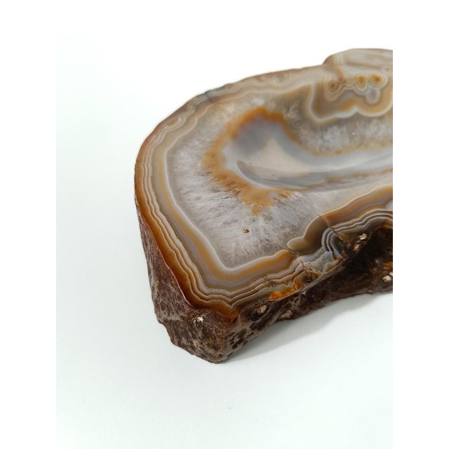Vintage Freeform Ashtray in Natural Carved Agate, 1970s For Sale - Image 11 of 17