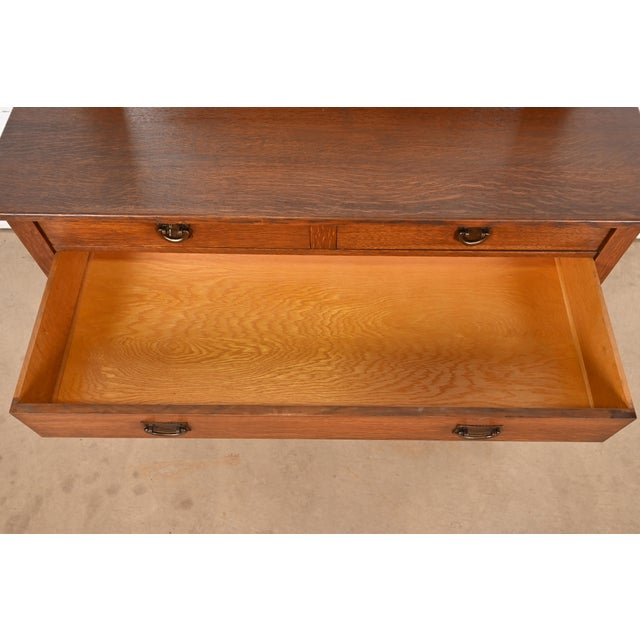 Stickley Brothers Antique Mission Oak Arts & Crafts Sideboard or Bar Cabinet, Circa 1900 For Sale In South Bend - Image 6 of 12