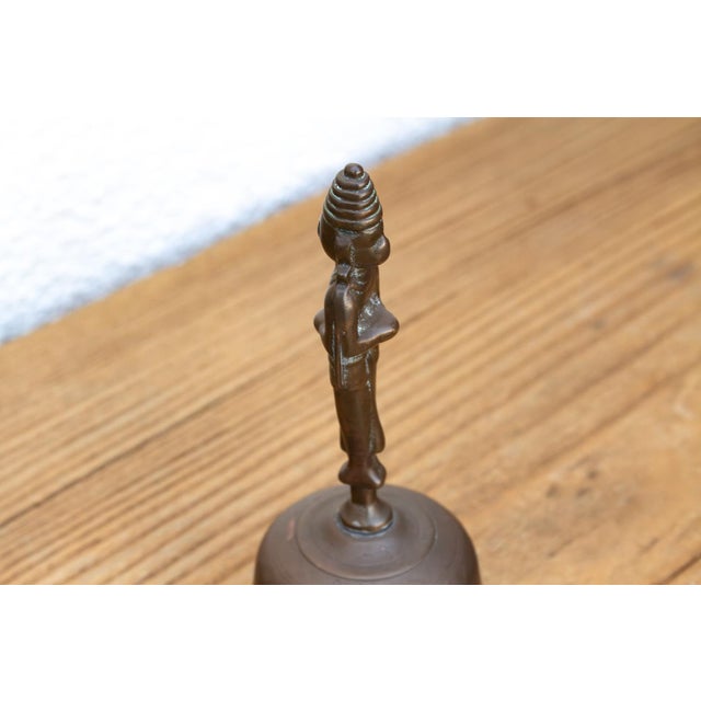 Indian Antique Garuda Altar Bronze Hand Bell For Sale - Image 3 of 10