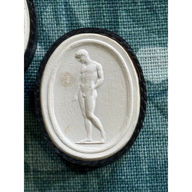 Antique Grand Tour Plaster Intaglios by Giovanni Liberotti - A Pair For Sale - Image 4 of 12