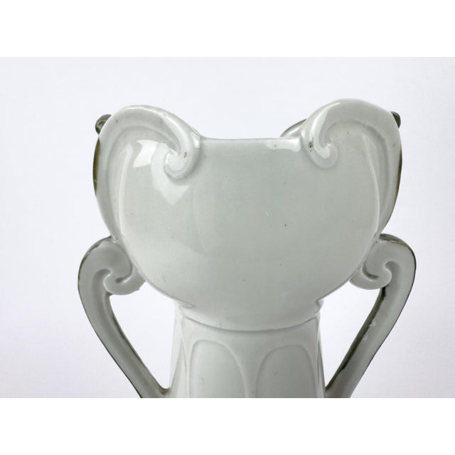 Art Nouveau Porcelain Floral Vase With Gilded Handles, C. 1900 For Sale - Image 15 of 17