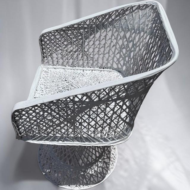 1970s Vintage Spun Fiberglass Patio Chair Attributed to Russell Woodard For Sale - Image 5 of 8