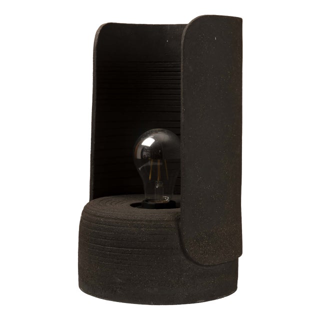 Sculptural Table Lamp in Turned Ceramic, 1970s For Sale