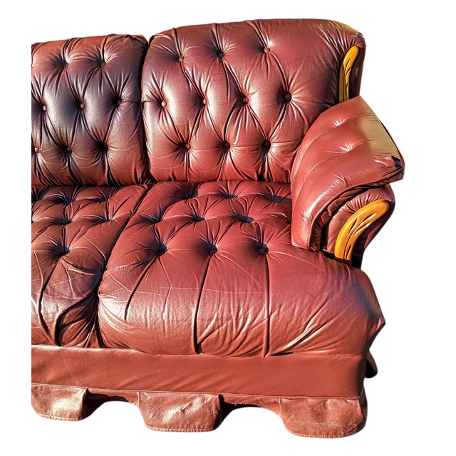 Transform Any Space Into a Haven of Retro Chic With a One-of-a-Kind Find 1970s MCM Living Room Chesterfield Set For Sale - Image 4 of 4