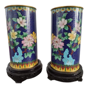 Pair of 1960s Chinese Cloisonne Vases