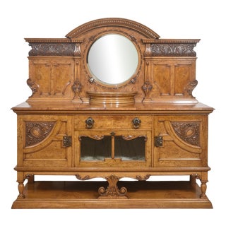 Carved Pollard Oak Sideboard For Sale