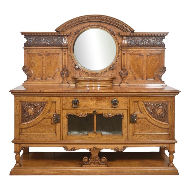 Carved Pollard Oak Sideboard For Sale