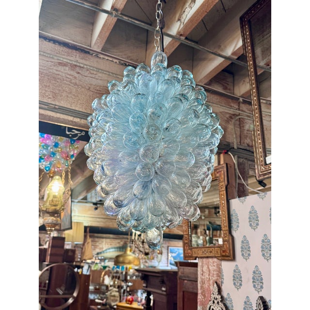 Vintage Clear Pendant of Hand-Blown Glass For Sale - Image 14 of 14