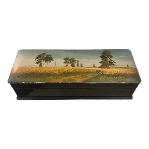 Long Vintage Fedoskino Lacquer Box