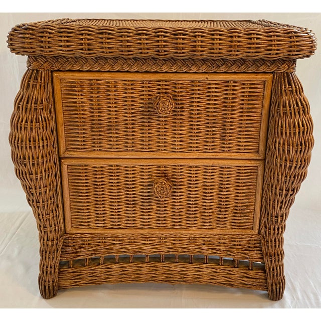 Vintage pair of vintage nightstands - chest of drawers, circa 1980-90's. This elegant pair of nightstands or chest of...