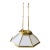 Late 20th Century Ralph Lauren Art Deco Chandelier in Brass and Milk Glass For Sale