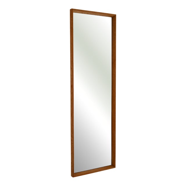 Scandinavian Rectangular Oak Mirror, 1960s For Sale