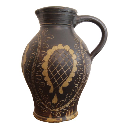 Vintage German Stoneware Jug Vase, 1920s For Sale
