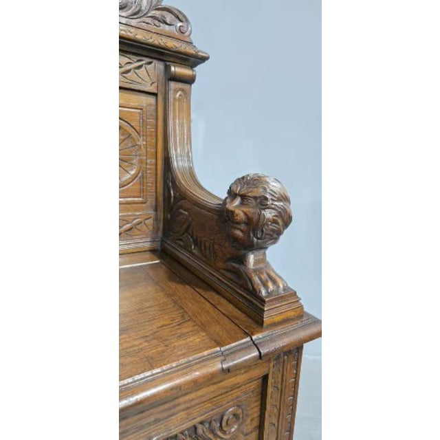 1920s Vintage Green Man Hall Monks Bench, 1920 For Sale - Image 5 of 14