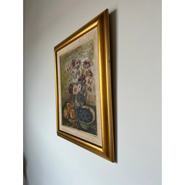 1970's Betty Gossett Impressionist Still Life Oil on Canvas Painting, Framed For Sale - Image 4 of 12