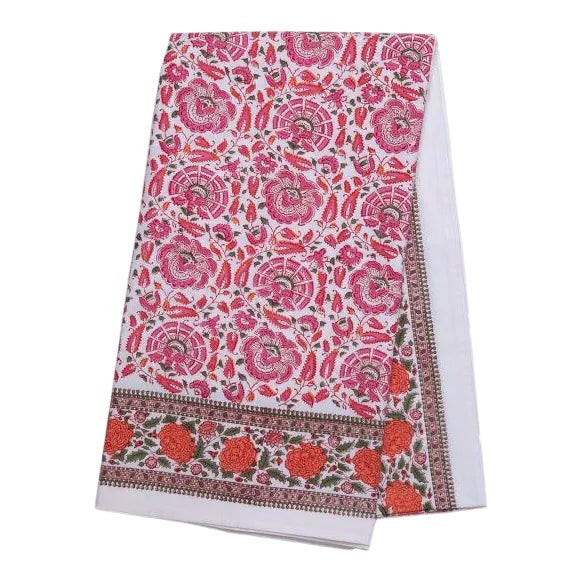Riyad 12-Seat Pink & Orange Tablecloth For Sale