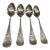 Early 20th Century Whiting Co. Sterling Silver "Antique Lily- Engraved" Teaspoons. Monogram "m.m.d." on Back of Handle - Set of 4 For Sale