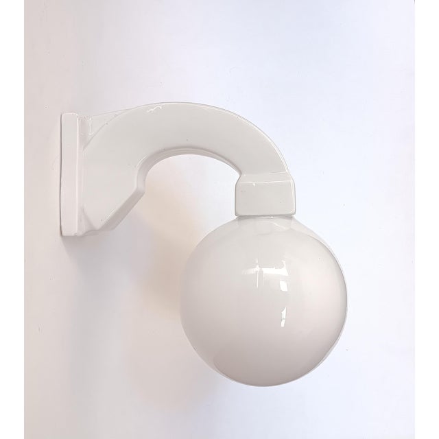 Glass Art Deco Porcelain Bathroom Wall Light, 1930s For Sale - Image 7 of 7