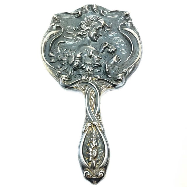 1900s Art Nouveau Unger Brothers Sterling Silver "He Loves Me" Patten ...