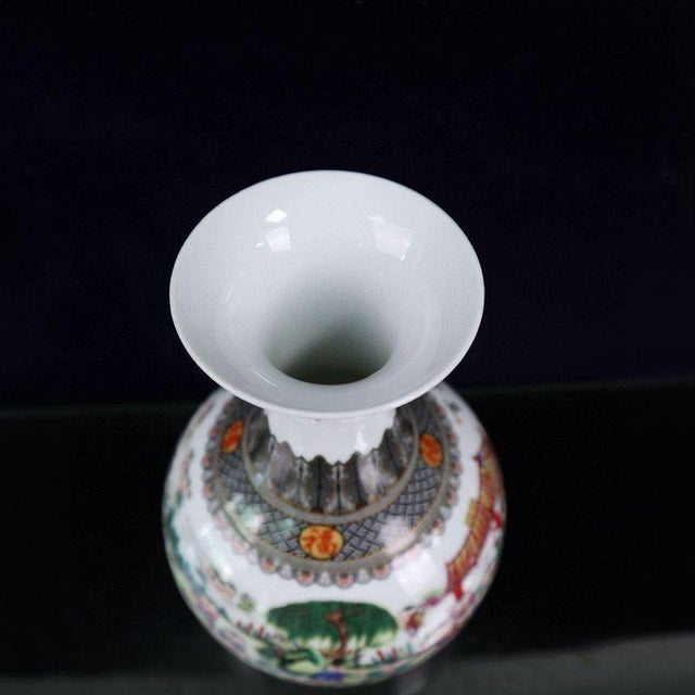 Asian Vintage Famille Rose Vase With "Hundred Children" Motif For Sale - Image 3 of 9