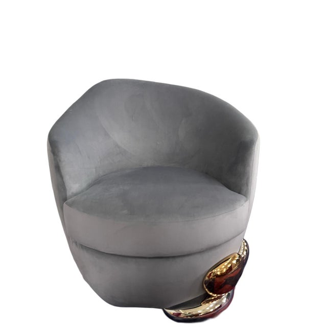 Vintage French Sculptural Capsule Lounge Chairs by Jean-Rémy Couradette, 2002, Set of 2 For Sale - Image 3 of 6