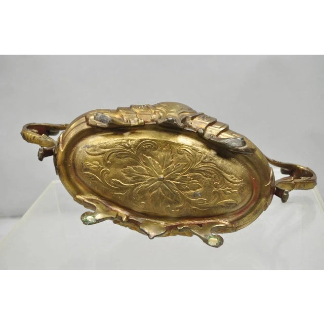 Early 20th Century French Art Nouveau Louis XV Gold Spelter Metal Planter Jardiniere Centerpiece For Sale - Image 10 of 12