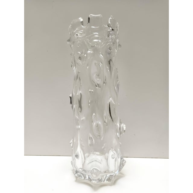Transparent Mugnoni Murano Glass Vase attributed to Ercole Barovier, Italy, 1940s For Sale - Image 9 of 9