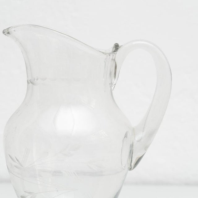 French Blown Glass Water Jug, 1950s For Sale - Image 14 of 17