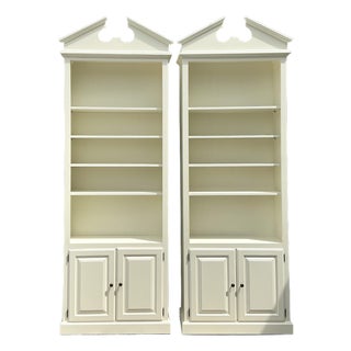 Vintage Monumental Pediment Etagere - A Pair For Sale