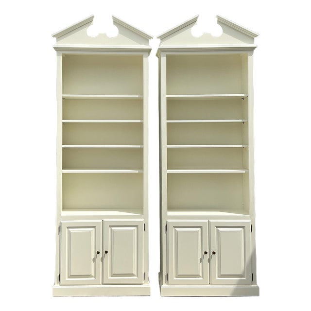 Vintage Monumental Pediment Etagere - A Pair For Sale