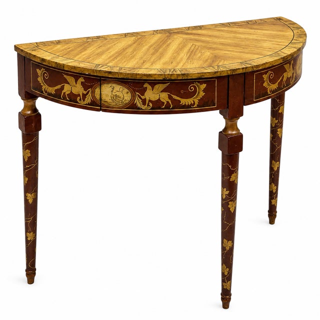 Late 20th Century Neo-Classical Style Painted Console Table With Faux Marble Top by Chelsea House For Sale - Image 5 of 7