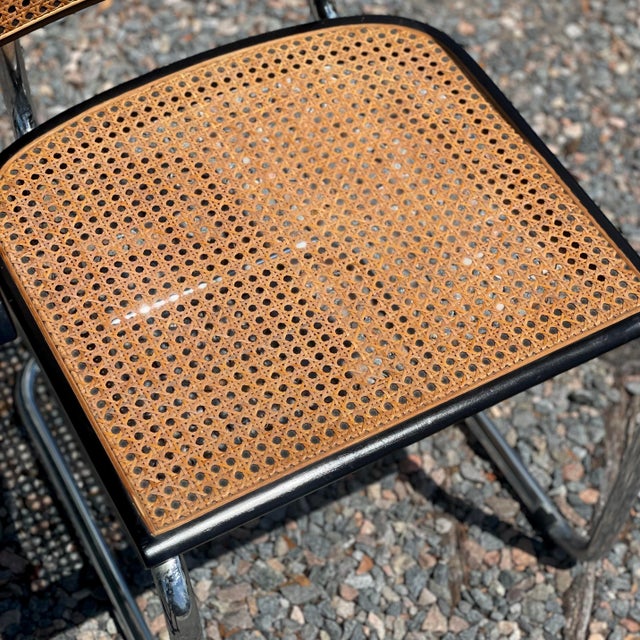 1970s MCM Italian Cesca Cantilever Armchairs (4) For Sale - Image 12 of 12