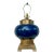 Late 20th Century Navy Blue and Brass Table Lamp For Sale