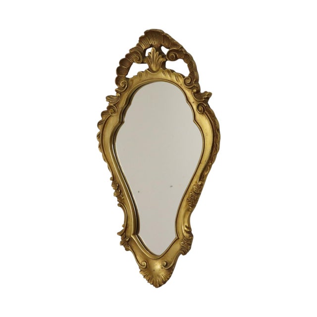French Baroque Gold-Leaf Gilded Mirror with Crest For Sale - Image 11 of 15
