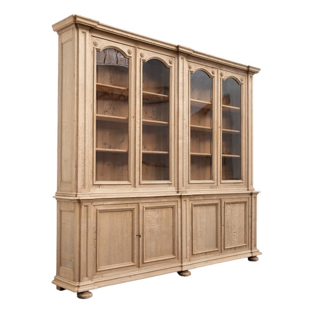 19th Century Oak Glass-Fronted Bookcase, 1890 For Sale