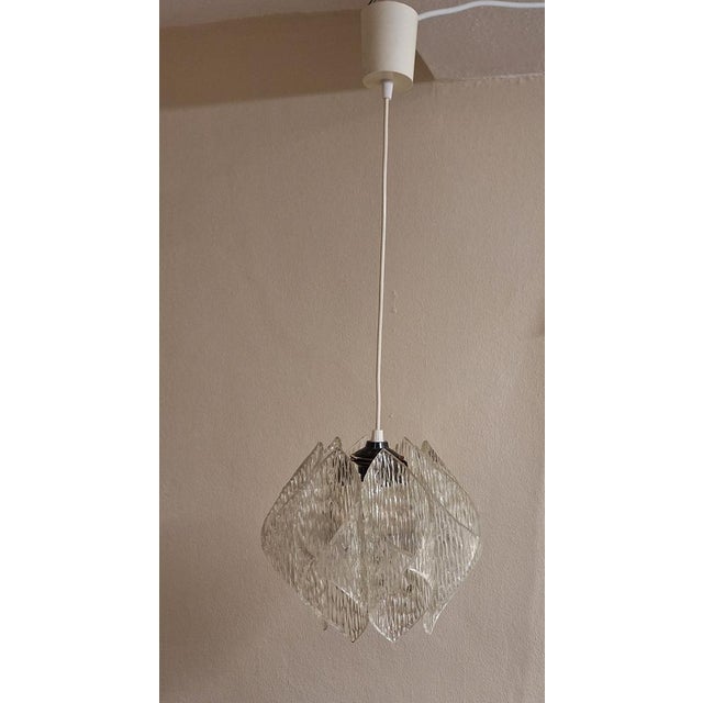 Vintage German Ceiling Lamp with Transparent Plastic Shade by Heilmann, 1970s For Sale - Image 4 of 8
