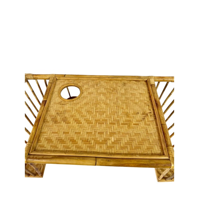 Vintage Bamboo and Rattan Bed Dining Tray For Sale - Image 4 of 12