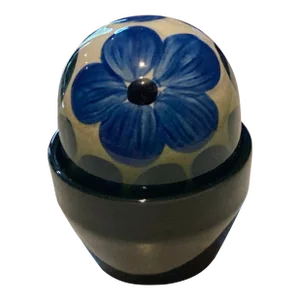 1990s Arabia Finland Desiger Heljä Liukko-Sundström Ikikukka - ”Flower of Infinity” Ceramic Blue SaintPaulia Flower