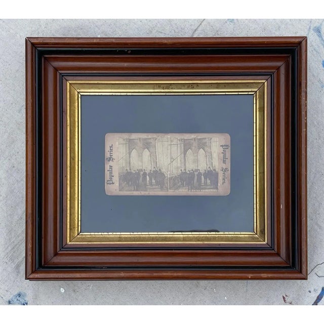 Antique stereotype plate about 1905 Wonder of the World, Brooklyn Bridge. beautifully preserved in this 100 year old...