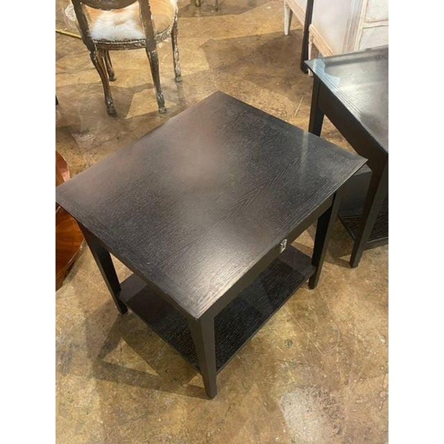 Wood Pair of German Biedermeier Black Oak Side Tables For Sale - Image 7 of 9