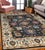 Textile 8x10 Blue Hand-Knotted Wool Floral Medallion Border Traditional Carpet Rug For Sale - Image 7 of 7