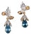 Certified Natural 5.67Cts VS F Diamond Aquamarine 18K Gold Dangle Earrings, A Pair For Sale