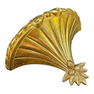 1970s Burwood Products Gold Sheaf of Wheat Wall Bracket For Sale