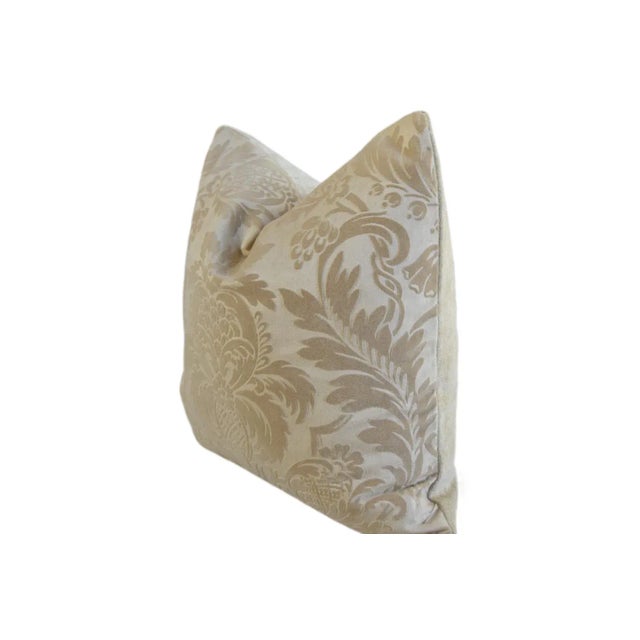 Beautiful Designer Italian Botanical Floral Velvet Feather/Down Pillow For Sale In Los Angeles - Image 6 of 8