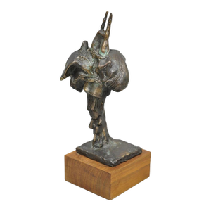 Vintage Elbert Weinberg "Scroll" Bronze Brutalist Abstract Sculpture Figure