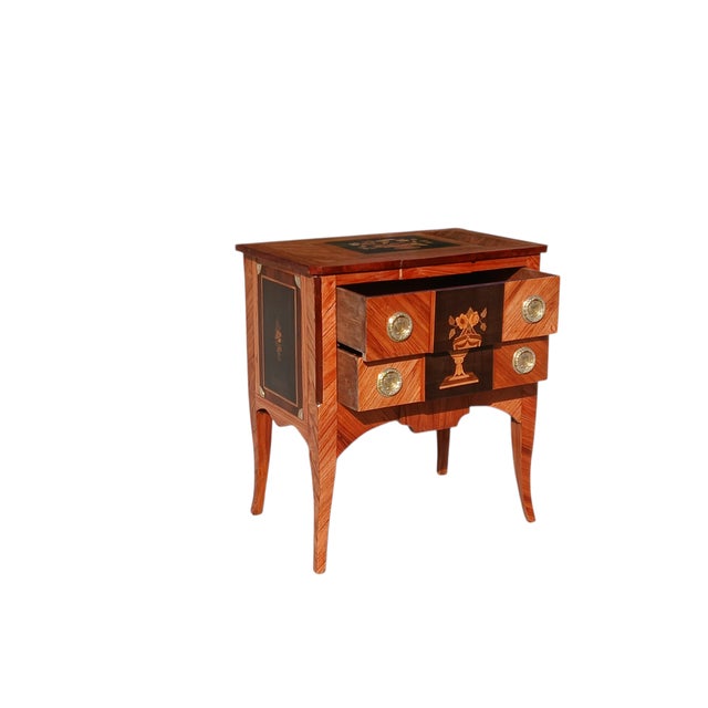 Wood Antique French Marquetry Side Cabinet, 1770 For Sale - Image 7 of 10