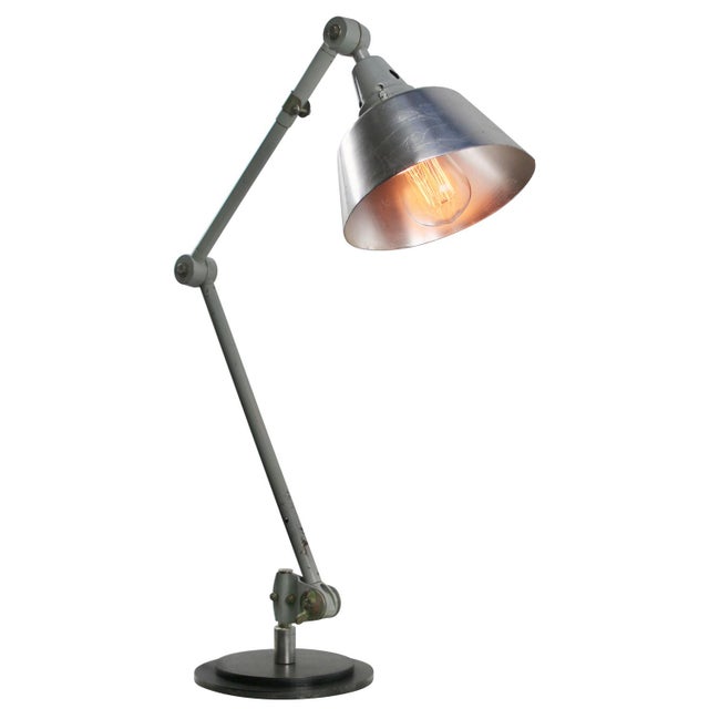 Table lamp made by Midgard Designed by Curt Fisher Duitsland 1950-1959. Metal with Aluminium Shade E26 / E27 German...
