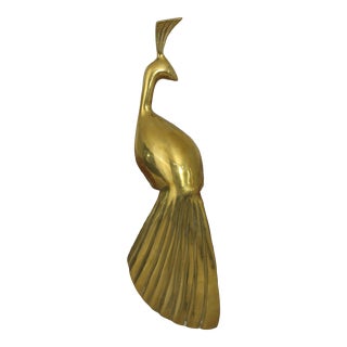 Post Modern Design Solid Brass Peacock Sculpture For Sale