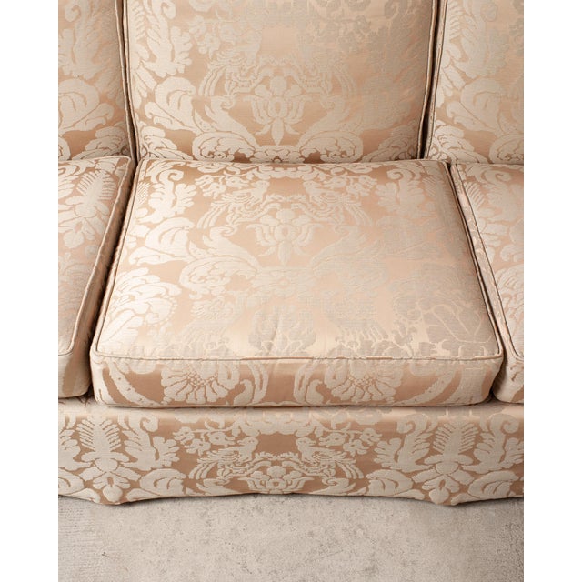 Donghia Shelter-Arm Sofa Fortuny Style Damask Champagne Fabric For Sale In Sacramento - Image 6 of 18
